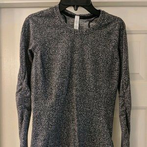 Lululemon Runderful LS Long Sleeve Top Rulu Reconnect Jacquard Grey Sz 4
